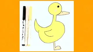 How to draw a cute duck #tinyartist #video #easydrawing 