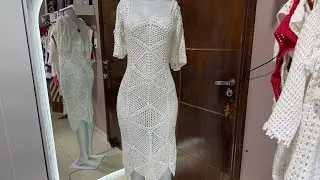 Vestido com manga em crochê ! Vestido fácil em crochê ! Vestido hexagonal em seda ! 