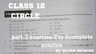 Class 12 circle book solutions exercise 8.1 part -2|conic section