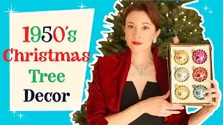 My 1950&rsquo;s Style CHRISTMAS Tree with VINTAGE Ornaments! | Decorate with me🎄