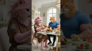 Эпизод 164 || Жадная и злая розовая девочка-кошка #cat #aicat #fatcat #orangecat #aicatfunny