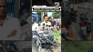 Car, Container collide head-on near Ujjain 15 km from Jaithal Tech three dead one critically injured