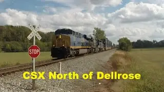 CSX Stack Train Leaving Dellrose Siding Northbound - Horn Echo - 3078, 7813, 5465 - 2014