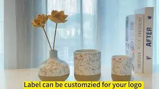 Wholesale custom rose pattern ceramic aromatherapy bottle and ceramic candle holder three-piece set
