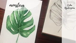 How to paint a monstera plant in watercolor