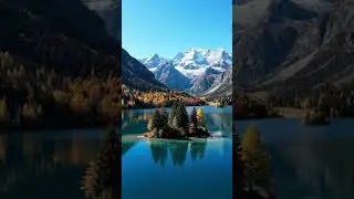 Flying Forward Over a Swiss Alpine Lake 🇨🇭 | Drone Nature Views #mountains #lake #nature