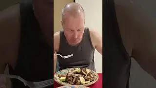 Silent Eating Mukbang ASMR | No Talking Real Steak, Eggplant, Zucchini, Salad & Fruit Dinner #food