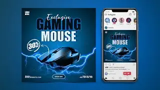 Gaming Mouse Social Media Post Design | Photoshop Tutorial