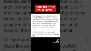 Livestreaming is not counted in watch time (monetization) #watchtimecount #watchtimeyoutube