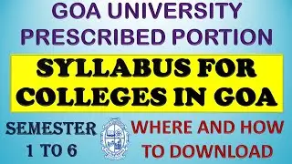 Syllabus for Colleges in Goa | Goa University syllabus for Colleges | how to and where to download |