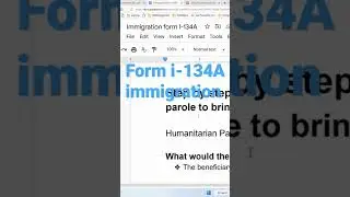 Form i-134A immigration