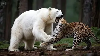 Leopard vs Polar Bear: Clash in the Forest