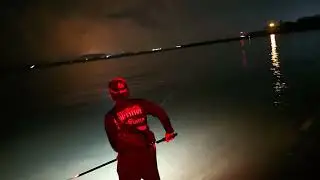 Stingray Fishing , Memancing Ikan Pari 22kg  - Changi Beach 7, Singapore
