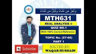 MTH631 quiz no 1 solution by taleemi markaz part 1