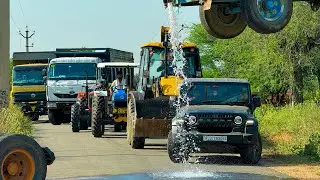 Jcb 3dx loading Mud in TATA Tippers Tractors Swaraj 855Fe New Holland 3630 Tractor newjcb Thar Truck
