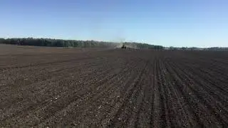 Russia farming. Seeding spring wheat
