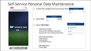 Edit your personal data in SAP Team One