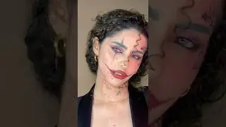 Female joker Halloween makeup🎃