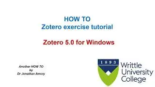 Zotero exercise tutorial   WUC How To