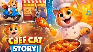 Chef Cat Ki Scooty Ride Aur Chicken Cooking 😂 | Funny AI Cartoon