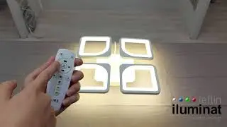 Unboxing lustra led cu telecomanda 4 patrate iluminat-ieftin.ro