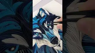 Quilling wolf 💙 #quilling #wolf #art