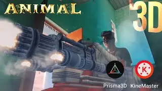 ANIMAL Machine gun scene recreate in mobile ( Prisma3D / Kinemaster )