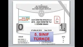 Açık öğretim Ortaokulu 5. Sınıf Türkçe Çıkmış Sorular | 2019 1. Dönem