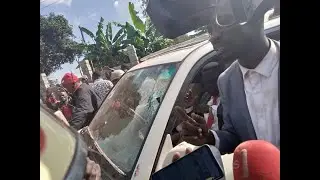 BOBI WINE'S CAR SHOT BY POLICE LIVE BULLETS