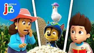 Chickaletta + Chase Popcorn Maze Rescue 🍿 Paw Patrol | Netflix Jr