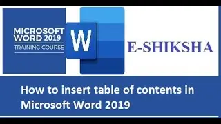 Table of contents in Microsoft Word