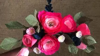 Crepe paper wedding flowers
