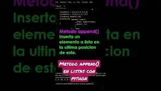 m&eacute;todo append() en listas con python