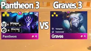 Pantheon 3 Star Vs Graves 3 Star + Zippy 3 Star | TFT SET 7.5
