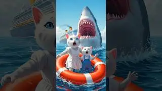 Mommy Fights Shark to Save a Kitten - #afm #cat #kitten  #cat #kitten #catlover #cute #aicat #fyp