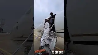 #AlluArjun & #RashmikaMandanna landed in Bengaluru for #pushpatherise (Kannada) | #ytshorts #shorts