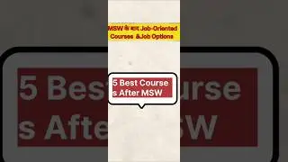 5 Best Professional Courses and Career options after MSW#ugcnet #job #careerguidance