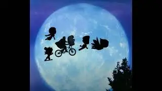The PJ Masks flying with E.T. and Elliot