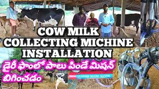 MILKING MACHINE INSTALLATION AT DAIRY FARM,రైతు డైరీ ఫాంలో పాలు పితికె మిషన్ ను బిగించడం. VLOG