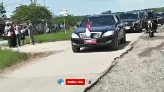 KUNJUNGAN PRESIDEN JOKO WIDODO DI LAMPUNG MENINJAU JALAN RUSAK