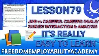 FEA BOOK LESSON79 JOB vs CAREER /QUESTIONS RULAR+URBAN.#freedomemployabilityacademy#feabooks#fea