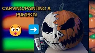 Carving THEN Painting a Jack Skellington Pumpkin 🎃🖌️