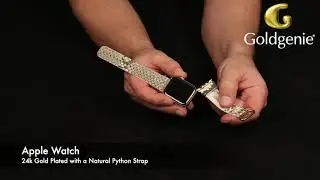 Gold Apple Watch 7 | 24k Gold with Python Natural Strap | Goldgenie | Video