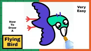 How To Draw A Flying Bird | Draw A Flying Bird And Colour It | Easy Drawing | Drawing Steps 101