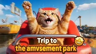 Orange Cat&rsquo;s Amusement Park Adventure 😺 | You Won&rsquo;t Believe What He Did on the Rides! 🎢✨