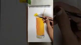 Juice Glass 🍹Painting 🎨 #paintingtutorial #shorts #shortsfeed #acrylicpainting #paintingideas