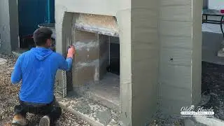 Courtyard Transformation in South Fort Myers | Wood-Burning Fireplace & Tongue-and-Groove Ceiling