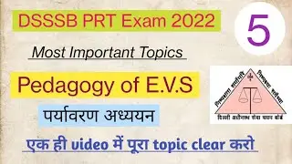 Pedagogy of EVS | पर्यावरण अध्ययन | DSSSB PRT Exam Preparation