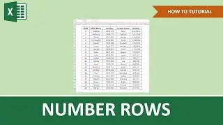 How To Number Rows In Excel | Beginner Tutorial