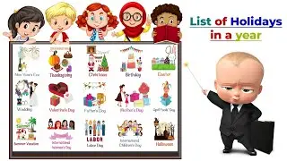 Holidays and Special Events | List of Holidays in year -List of Holidays in USA #kids #learning